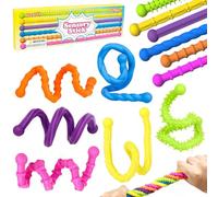 Fidget Toys Anti Stress, 6 Pièces Jouets de Bain Bébé, Jouet Sensoriel Objet Stress, Robots Télescopique avec Ventouse, Jouet Cadeau Enfant Ressort