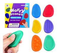 Fidget Toys Pierre Sensorielle,6 Jouets Fidget Toy Sensory Stones Anti Stress, Jouets Sensoriels pour Réduction du Stress, Anxiété, TDAH & Autisme (Fidget Toys)