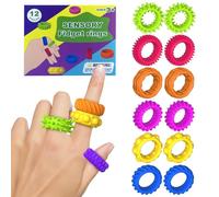 Fidget Toys Pierre Sensorielle,6 Jouets Fidget Toy Sensory Stones Anti Stress, Jouets Sensoriels pour Réduction du Stress, Anxiété, TDAH & Autisme (Fidget Ring)