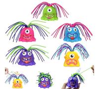 Fidget Toys, Screaming Monster Toys 5PCS Cheveux tirant Le soulagement du Stress 6 Sons Light Scream pour Adultes Enfants Mignon Dessin animé drôle cri Jouet, Couleur aléatoire