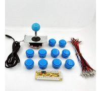 FidgetGear Lot de 5 Baguettes de Combat pour PC Joystick & ✮ Boutons poussoirs DIY Pièces Arcade Encodeur USB Bleu