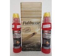 Fidibusse Brunner Lot de 50 allume-feu allume-feu + gel nettoyant pour verre de cheminée avec brosse, 2 bouteilles de 200 ml