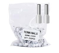 Fidioto AWG12 Wire Ferrules Terminals, 250pcs AWG12 Terminal Connector Wire Insulated Cord Pin Ends Terminals for Electric, Industrial, Chemical Industry, Power Control System, etc.