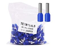 Fidioto AWG14 Wire Ferrules Terminals, 250pcs AWG14 Terminal Connector Wire Insulated Cord Pin Ends Terminals for Electric, Industrial, Chemical Industry, Power Control System, etc.