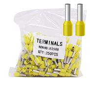 Fidioto AWG14 Wire Ferrules Terminals, 250pcs AWG14 Terminal Connector Wire Insulated Cord Pin Ends Terminals for Electric, Industrial, Chemical Industry, Power Control System, etc.