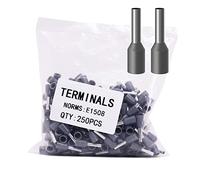 Fidioto AWG16 Wire Ferrules Terminals, 250pcs AWG16 Terminal Connector Wire Insulated Cord Pin Ends Terminals for Electric, Industrial, Chemical Industry, Power Control System, etc.