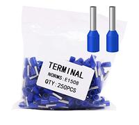 Fidioto AWG16 Wire Ferrules Terminals, 250pcs AWG16 Terminal Connector Wire Insulated Cord Pin Ends Terminals for Electric, Industrial, Chemical Industry, Power Control System, etc.