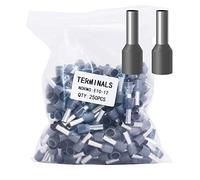 Fidioto AWG8 Wire Ferrules Terminals, 250pcs AWG8 Terminal Connector Wire Insulated Cord Pin Ends Terminals for Electric, Industrial, Chemical Industry, Power Control System, etc.