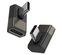 Fidioto Lot de 2 adaptateurs USB C à 90 degrés, 40 Gbit/s USB C mâle vers USB C femelle à angle droit pour MacBook/iMac/iPad/Meta Quest/tablette/téléphones et plus encore.