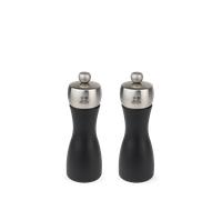 Set de moulins à sel et poivre FIDJI 15 cm, noir mat/acier inoxydable, Peugeot