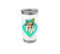 Fidji îles avec noix de coco vacances rétro souvenir vintage Gobelet isotherme en acier inoxydable double paroi