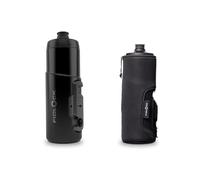 Fidlock TWIST Bottle 600 + Bike Base + Thermo Sleeve Gourde de vélo 600 ml avec système de porte-bouteille mécanique magnétique, avec support, sans BPA et passe au lave-vaisselle, couleur fumé