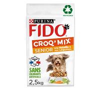 FIDO CROQ’MIX SENIOR | Croquettes Pour Chien +7 Ans Volaille-Légumes | Sac de 2,5 kg