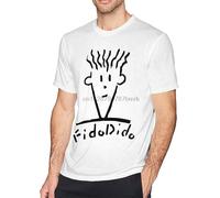 Fido Dido T Shirt Fido Dido Face T-Shirt Short Sleeve Graphic Tee Shirt 5X Basic 100 Cotton Male Funny Tshirt Manches Courtes(Small)