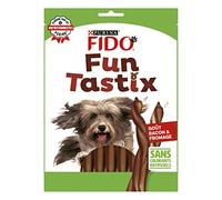 FIDO FUN TASTIX | Bâtonnets Torsadés Goût Bacon Et Fromage Pour Chien Adulte | Lot De 6 Sacs x 150 g
