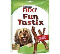 FIDO | FUNTASTIX | Friandises en Bâtonnets | Chien Adulte | Riches en Oméga 3 & 6, en Vitamines B et Antioxydants | Goût Bacon Fromage | Produit en France | Sachet | Lot de 6 x 150g