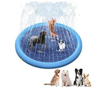 Fidofaves Splash Pad for Dogs, Dog Splash Pad for Large Dogs Heavy Duty, Foldable Bath Tub,Non-Slip Sprinkler Design, Easy to Install, for Small/Medium/Large Breeds (150cm/59in)