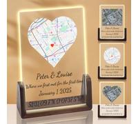 FIDWALL Cadre Carte Personnalisé en Acrylique - Souvenir Romantique “Où tout a commencé”, Cadeau Couple Personnalisé, Cadeau Personnalisable Femme Homme,Cadre Photo Personnalisé.