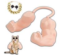 FIDWALL Costume Chat drôle avec Cat Muscle Arm, Bras de Chat 3D imprimés musclés, Ensemble vêtements pour avec Lunettes de Soleil et chaîne dorée, déguisement créatif fêtes Photos (Nu)