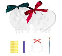FIDWALL Lot De 2 Empreintes De Pattes d'animaux De Compagnie,Ornements ComméMoratifs sans Encre pour Chien Et Chat,Accessoires pour Chiots Et Chatons,avec Support Et Tampon à Lettres