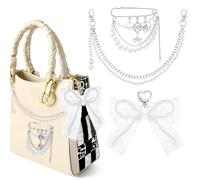 FIDWALL Set 3 pièces porte clef femme, porte clef mignon, pendentif chaîne bag charm et épingle décorative délicate pour sac à main, portefeuille et sac bandoulière (Perla)