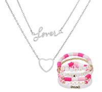 FIDWALL Set de Collier et Bracelet pour Fans de Chanteuse,Bracelet d'Amitié pour Filles. (Lover)