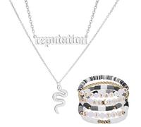 FIDWALL Set de Collier et Bracelet pour Fans de Chanteuse,Bracelet d'Amitié pour Filles. (Reputation)