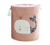 Fieans Pliable Corbeille à Linge Enfant Panier de Rangement Grand Cordon Bac à Linge pour Jouets Vêtements Stockage - Baleine