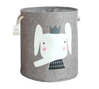 Fieans Pliable Panier à Linge pour Chambre d’Enfant, Épaissi Grande Bac de Rangement avec Cordon de Fermeture Corbeille à Linge Stockage de Jouets - Éléphant Gris