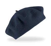 fiebig Basque en 100% Pure Laine Vierge | Béret en Taille Unique et qualité Woolmark | Basque en Laine de Plusieurs Couleurs fabriqué en Europe (Bleu Marine)