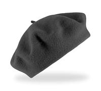 fiebig Basque en 100% Pure Laine Vierge | Béret en Taille Unique et qualité Woolmark | Basque en Laine de Plusieurs Couleurs fabriqué en Europe (Anthracite)