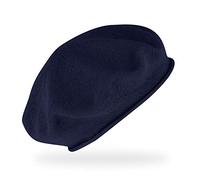 fiebig Basque en tricot fin avec bord roulé | Béret en coton | Béret en laine légère dans de nombreuses couleurs, bleu marine, taille unique