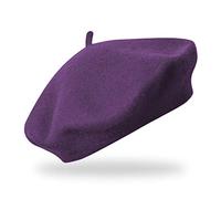 fiebig Beret en 100% Pure Laine | Basque en Taille Unique & qualité de la Laine | Basque en Laine en Plusieurs Couleurs (One Size, Violet)
