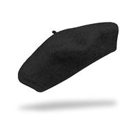 fiebig Beret Hommes & Femmes | Basque en Laine avec Doublure | en Plusieurs Tailles et Couleurs | Basque en 100% Pure Laine Vierge | Basque en Feutre Made in Italy (60-XL, Noir)