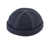 fiebig Bonnet de docker en lin - Avec bord roulé - Bonnet de pêcheur avec doublure en coton (57-M, bleu marine), bleu marine, 57