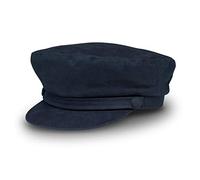 fiebig Casquette de pêcheur pour Femmes et Hommes | Casquette de Capitaine avec Doublure intérieure | Casquette de Marin Traditionnelle en 100% Coton | avec visière pour Toute l'année (54-S, Bleu)