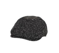 fiebig Casquette plate à chevrons - Mélange de laine avec visière, anthracite, 60