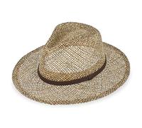 fiebig Traveller Chapeau pour Homme & Femme | Chapeau de Soleil en 100% Herbe de mer | Chapeau d'été avec Bande en Cuir synthétique végétalien | Chapeau de Paille en Couleur naturell