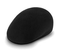 fiebig Clifton Casquette Plate | Flatcap en 100% Pure Laine Vierge | Newsboy-Cap Unisexe fabriqué en Italie (54-S, Noir)