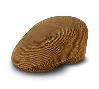 fiebig Cord Casquette Plate pour Homme et Femme | Casquette Newsboy en Coton avec Doublure matelassée | Casquette à visière fabriquée en Italie (61-XL, Beige)