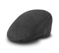 fiebig Cord Casquette Plate pour Homme et Femme | Casquette Newsboy en Coton avec Doublure matelassée | Casquette à visière fabriquée en Italie (59-L, Gris)