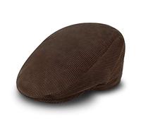 fiebig Cord Casquette Plate pour Homme et Femme | Casquette Newsboy en Coton avec Doublure matelassée | Casquette à visière fabriquée en Italie (59-L, Marron)