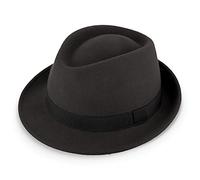 fiebig Miller Trilby Chapeau en Feutre avec Ruban | Fedora fabriqué en Italie (58-L, Gris)