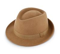fiebig Miller Trilby Chapeau en Feutre avec Ruban | Fedora fabriqué en Italie (59-L, Beige)