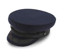 fiebig Original Prinz-Heinrich | Casquette de Capitaine en Laine Classique avec Doublure | Casquette à visière avec Cordon, Boutons d'ancrage et emblème (58-L, Bleu Marin)