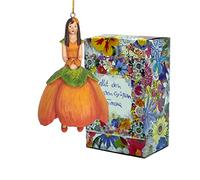 Fiebiger Floristik Fée de Fleurs pour Fille Capucine à Suspendre - Figurine de Fleur - Sculpture de Fleurs - avec Coffret Cadeau