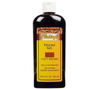 Fiebing's Gel vintage (226,8 g, marron clair) - Gel antique et de restauration pour finition contrastée sur bottes en cuir lisse et usé, chaussures, sac à main - Effet bicolore met en valeur le