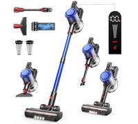 Fieety 550W/45Kpa Aspirateur Balai sans Fil, 60Min Apirateur sans Fil avec Parfumé Rechargeable Mural Brosse de Canapé Brosse Anti-emmêlement, Aspirateur Balai pour Tapis, Sols Durs et Poils d'animaux