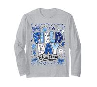 Field Day Blue Team Funny for Kids Teacher Field Day Games Manche Longue
