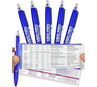 Field Equipt Med - Lot de 5 stylos à stylos rétractables pour infirmières, essentiels pour école d'infirmière, assistante médicale et infirmière (bleu)